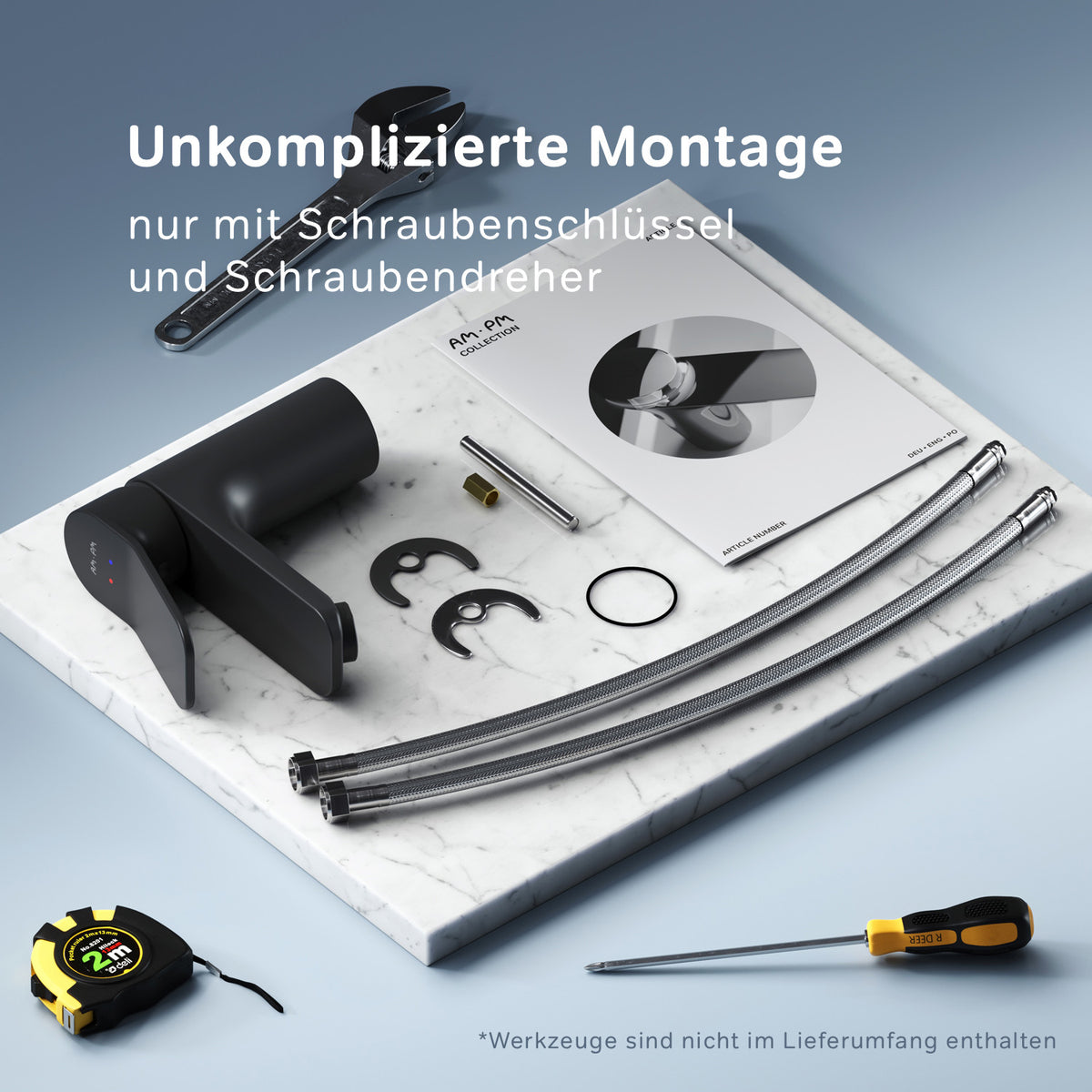FXA02122 Bad Armatur X-Joy Waschtischarmatur Wasserhahn, Schwarz ampm-store.de
