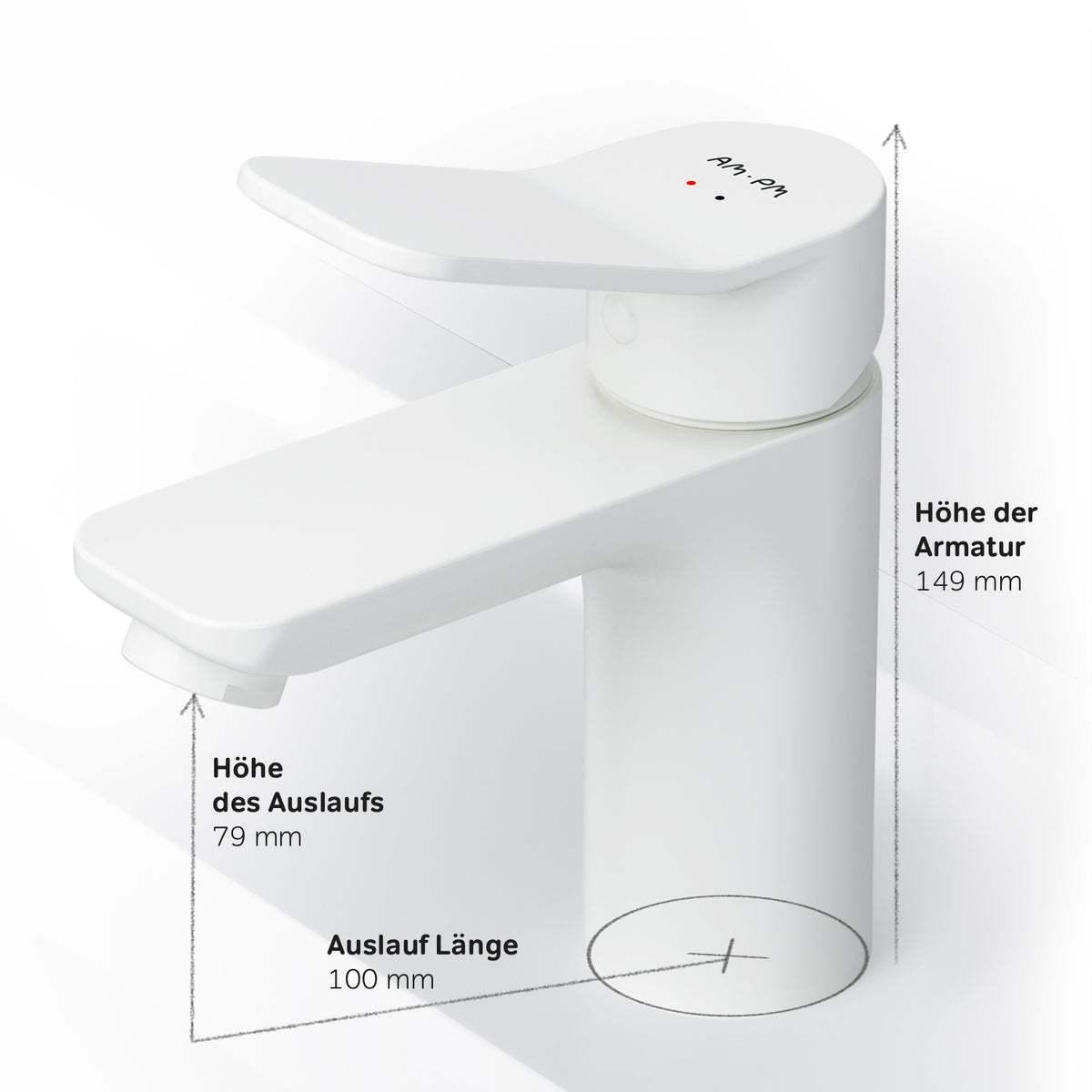 FXA02133 Bad Armatur X-Joy Waschtischarmatur Wasserhahn, Weiß ampm-store.de