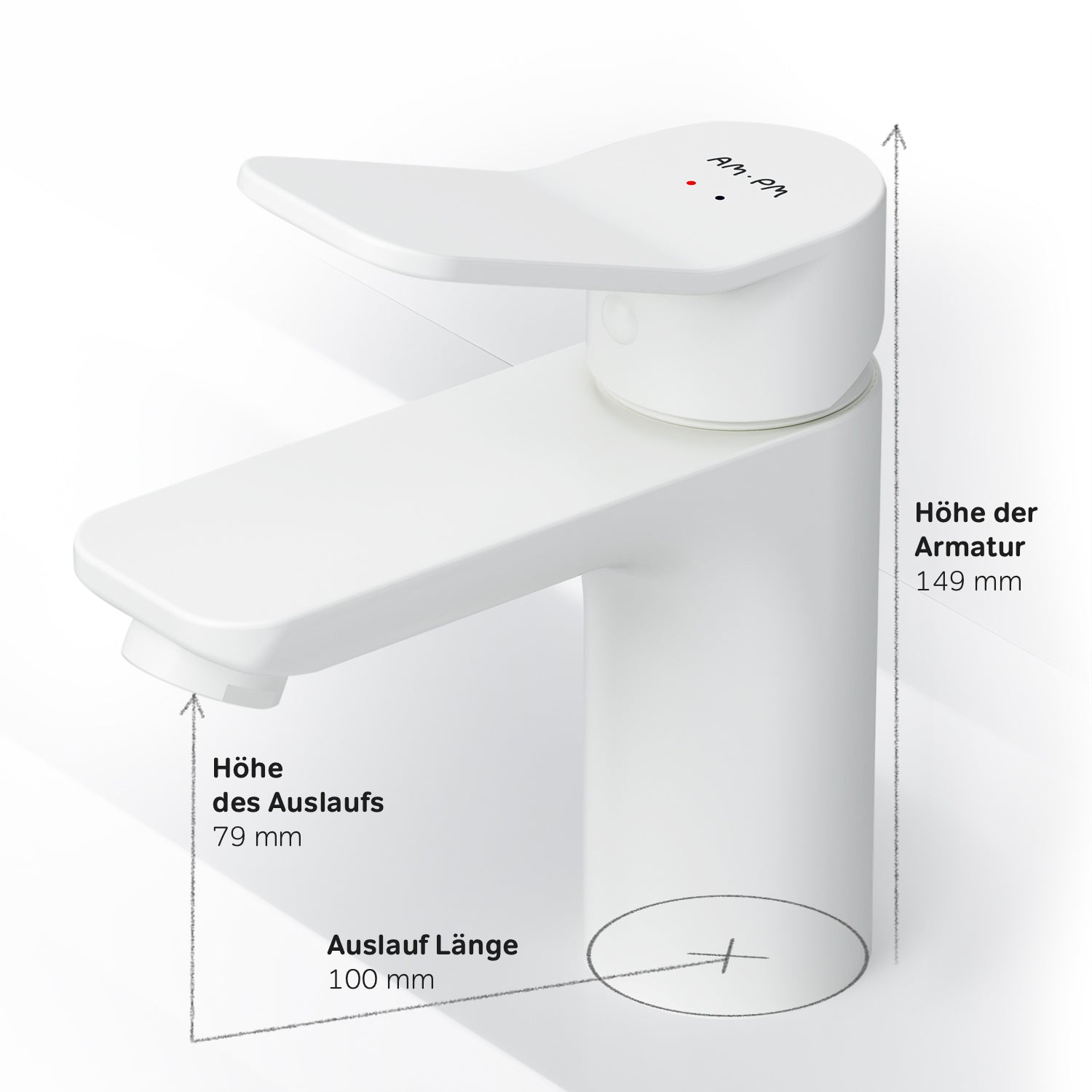 FXA02133 Bad Armatur X-Joy Waschtischarmatur Wasserhahn, Weiß ampm-store.de