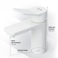 FXA02133 Bad Armatur X-Joy Waschtischarmatur Wasserhahn, Weiß ampm-store.de