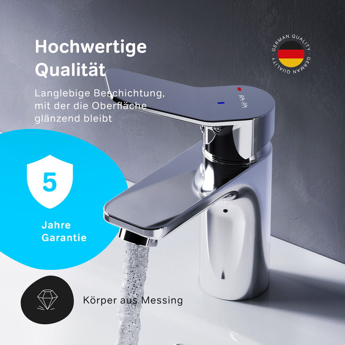 FXA02800 Bad Armatur X-Joy Waschtischarmatur EcoStart-Funktion Wasserhahn ampm-store.de