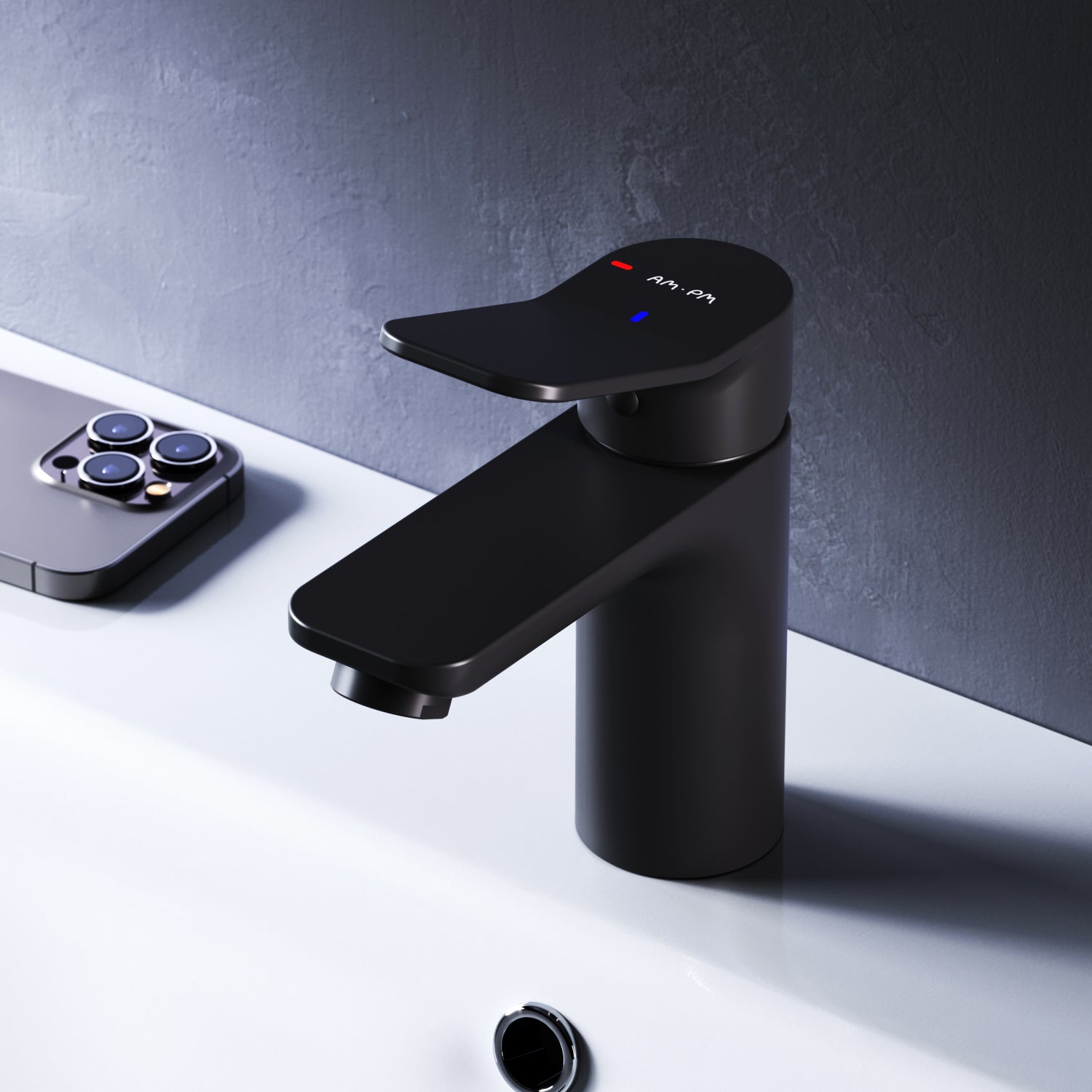 Robinet de salle de bain FXA02822 X-Joy avec fonction EcoStart, noir