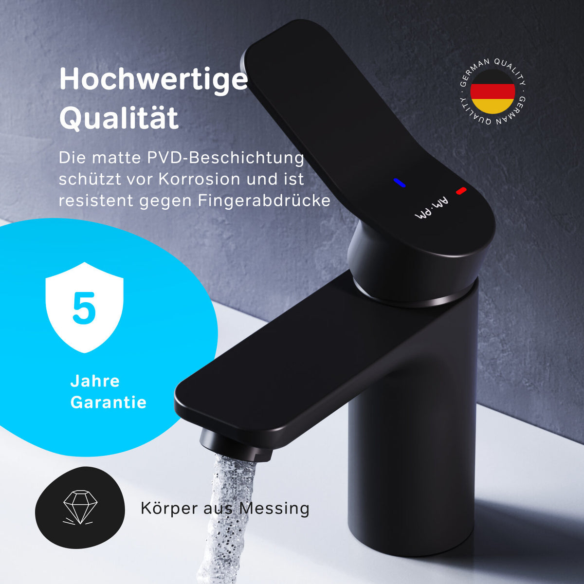 Mitigeur de lavabo X-Joy avec EcoStart, noir–FXA02822