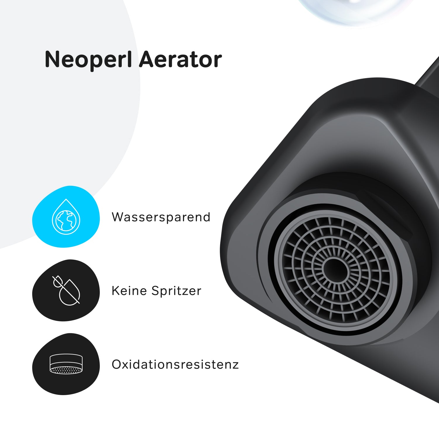 Robinet de salle de bain FXA02822 X-Joy avec fonction EcoStart, noir