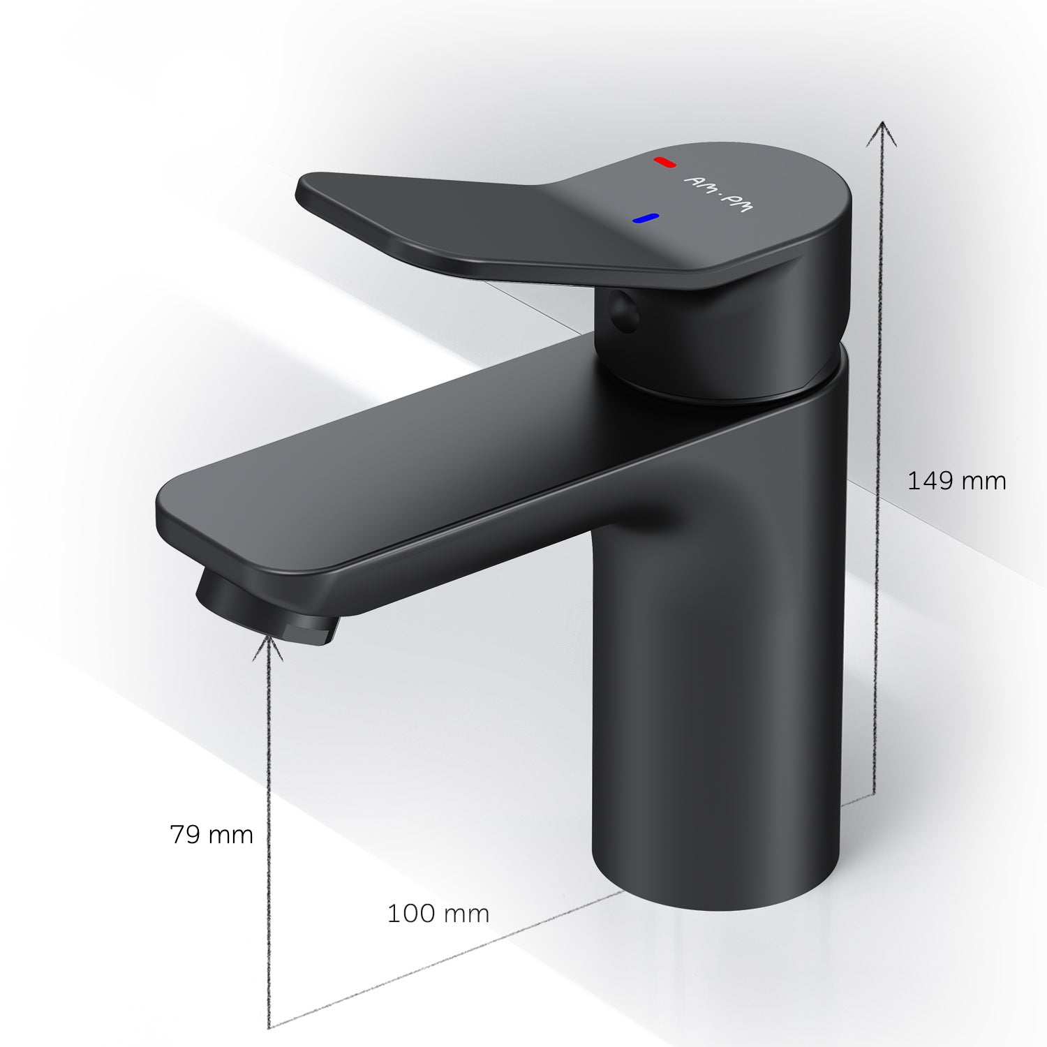 Robinet de salle de bain FXA02822 X-Joy avec fonction EcoStart, noir