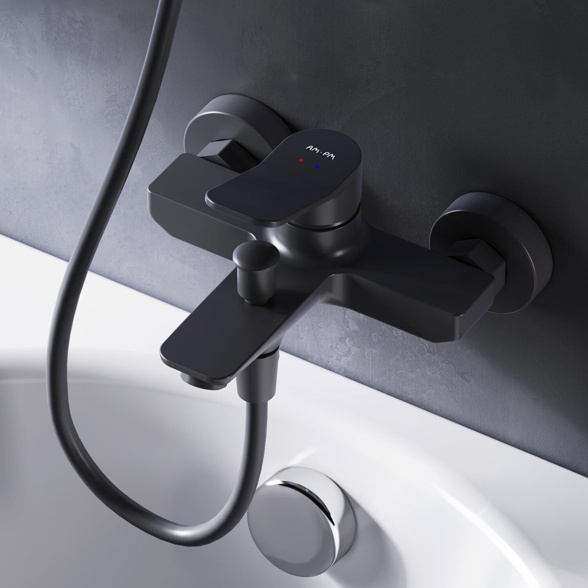 FXA10022 Wannenarmatur X-Joy Mischbatterie Badewanne Wasserhahn Bad, Schwarz ampm-store.de