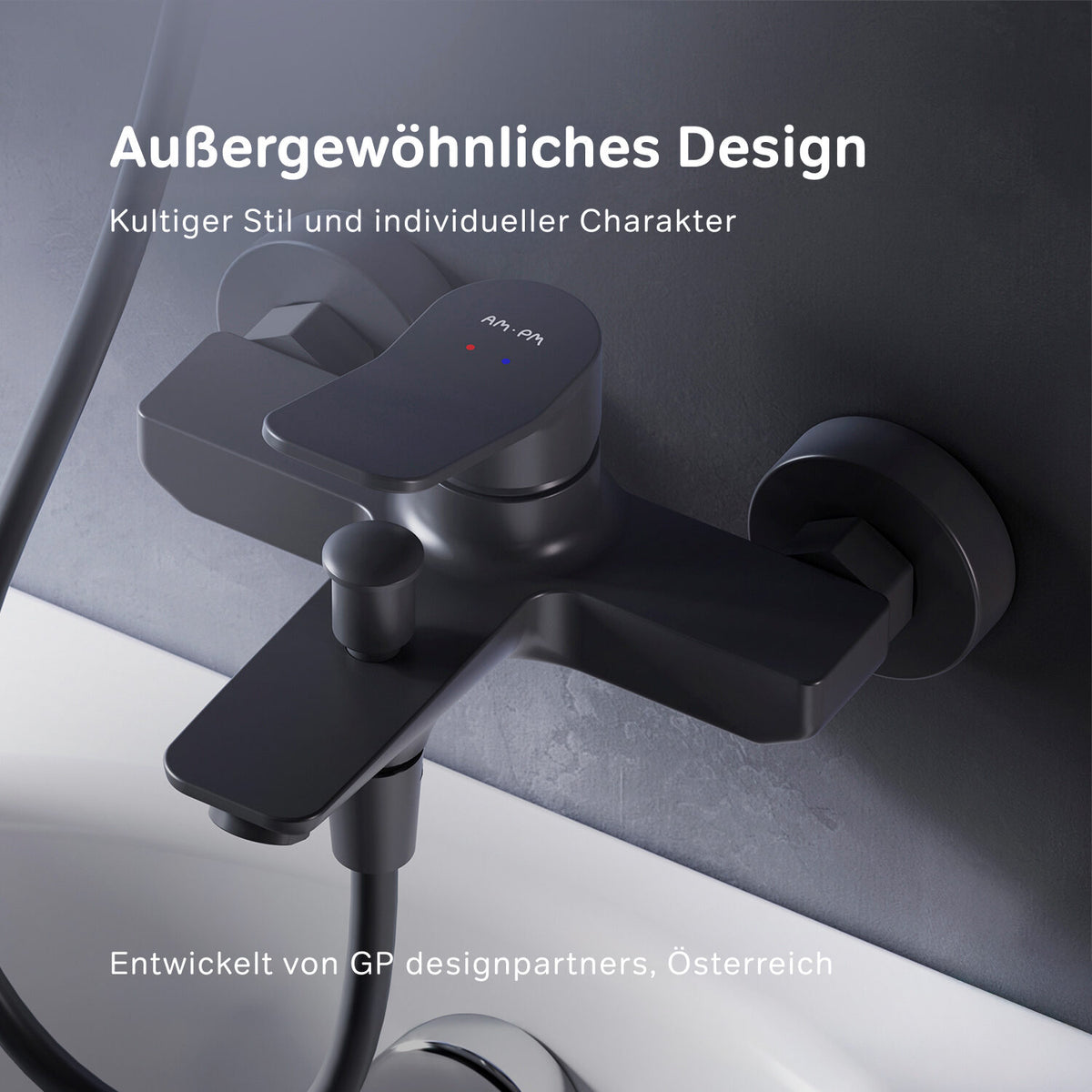 FXA10022 Wannenarmatur X-Joy Mischbatterie Badewanne Wasserhahn Bad, Schwarz ampm-store.de