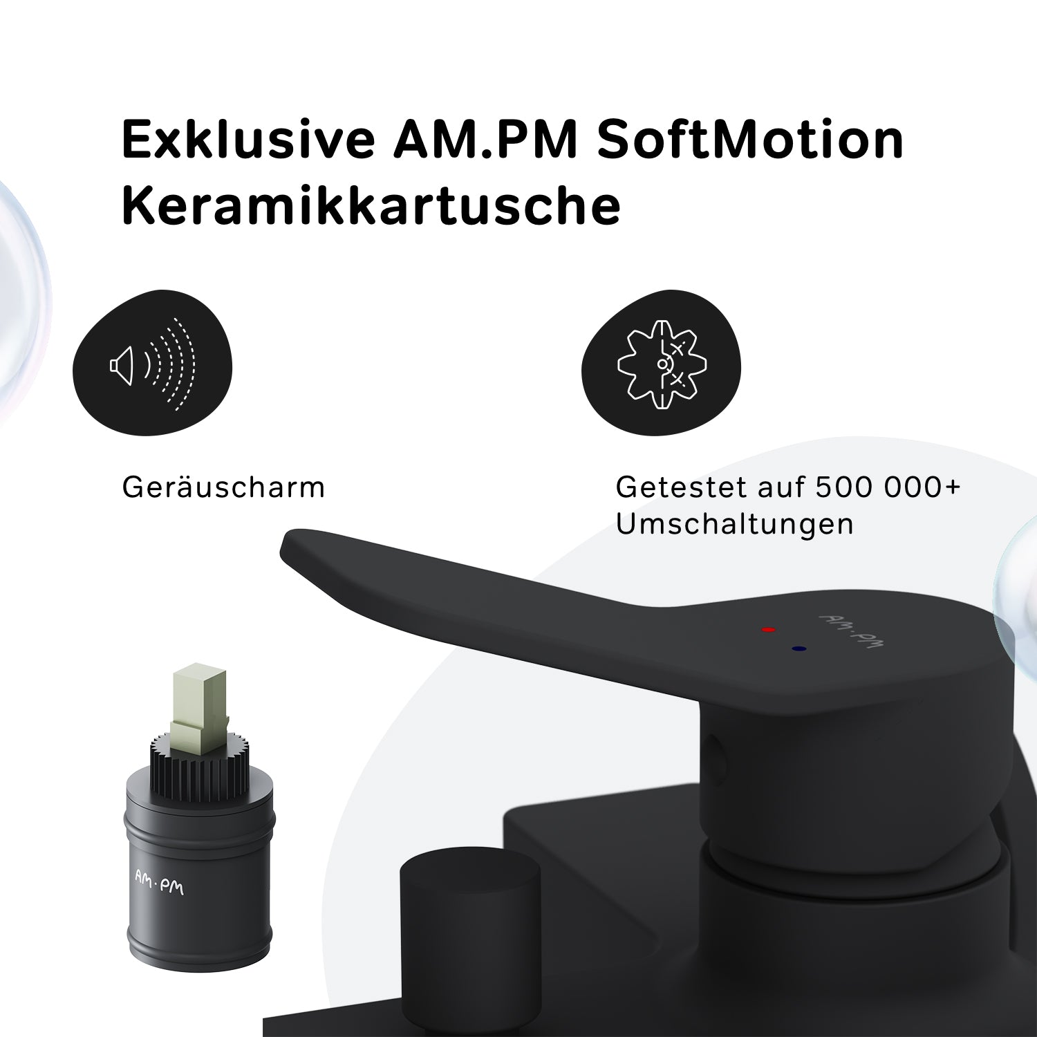 FXA10022 Wannenarmatur X-Joy Mischbatterie Badewanne Wasserhahn Bad, Schwarz ampm-store.de