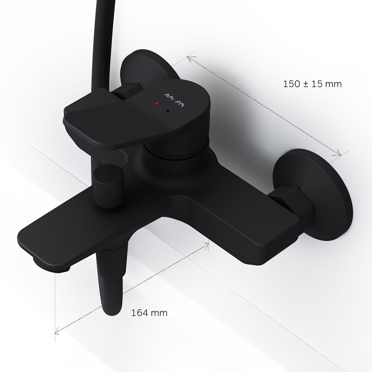 FXA10022 Wannenarmatur X-Joy Mischbatterie Badewanne Wasserhahn Bad, Schwarz ampm-store.de
