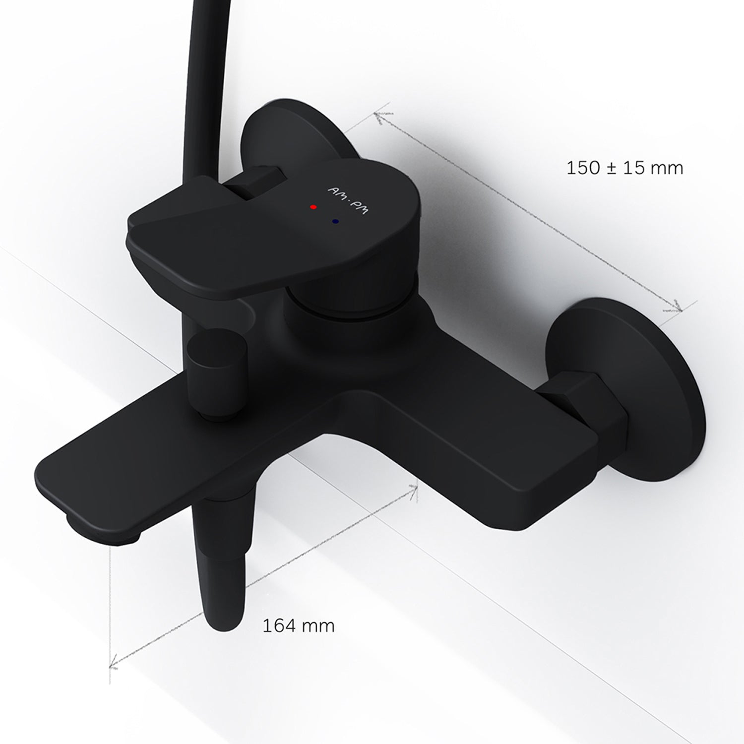 FXA10022 Wannenarmatur X-Joy Mischbatterie Badewanne Wasserhahn Bad, Schwarz ampm-store.de