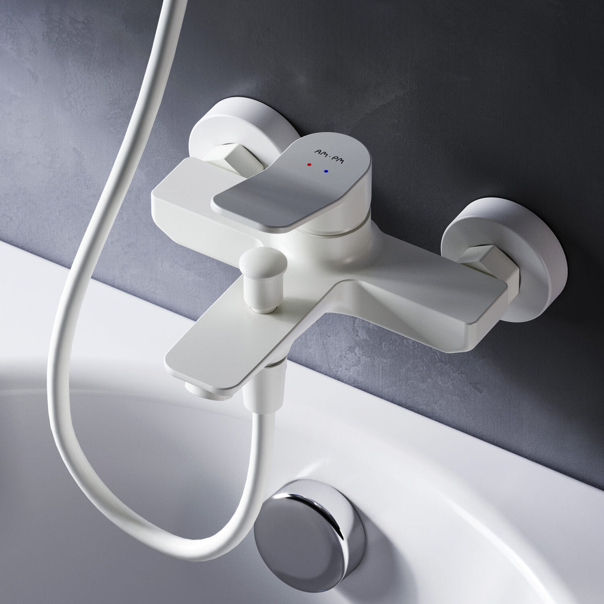 FXA10033 Wannenarmatur X-Joy Mischbatterie Badewanne Wasserhahn Bad, Weiß ampm-store.de