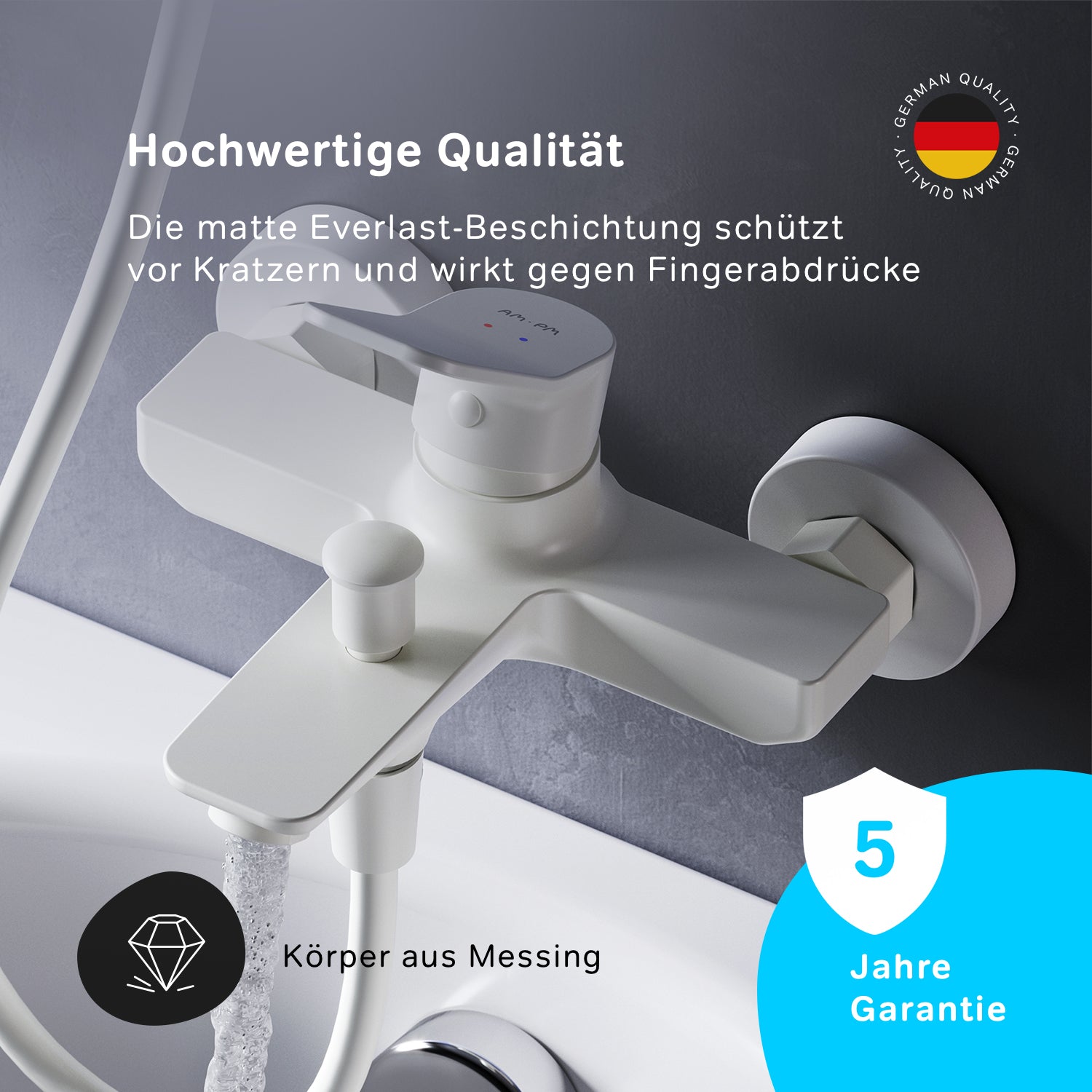 FXA10033 Wannenarmatur X-Joy Mischbatterie Badewanne Wasserhahn Bad, Weiß ampm-store.de