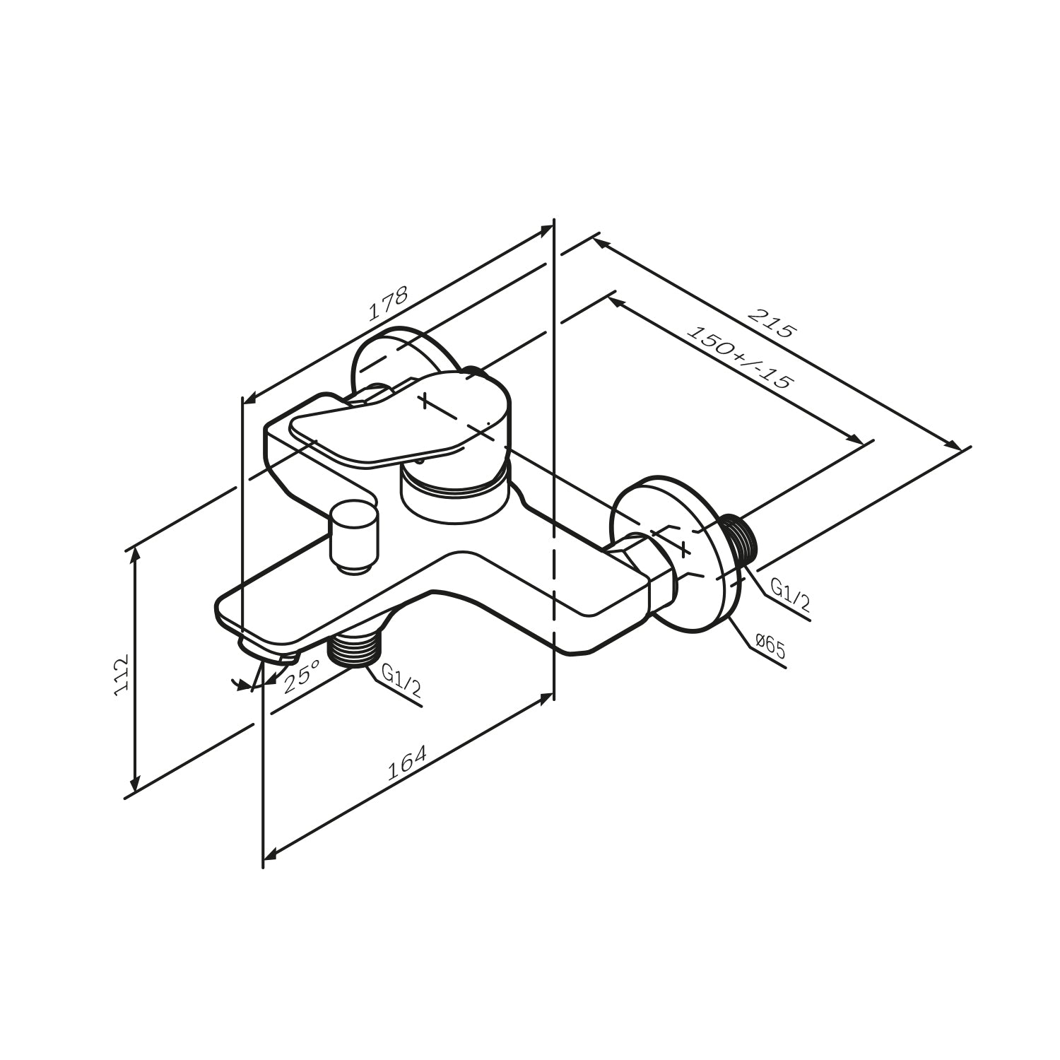 FXA15000 mitigeur de bain avec douchette et support X-Joy mitigeur de bain robinet de salle de bain