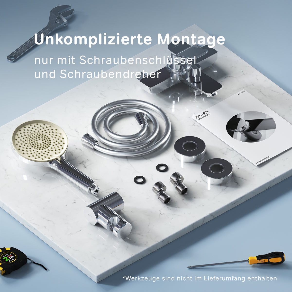 FXA15000 Wannenarmatur mit Handbrause und Halter X-Joy Mischbatterie Badewanne Wasserhahn Bad ampm-store.de