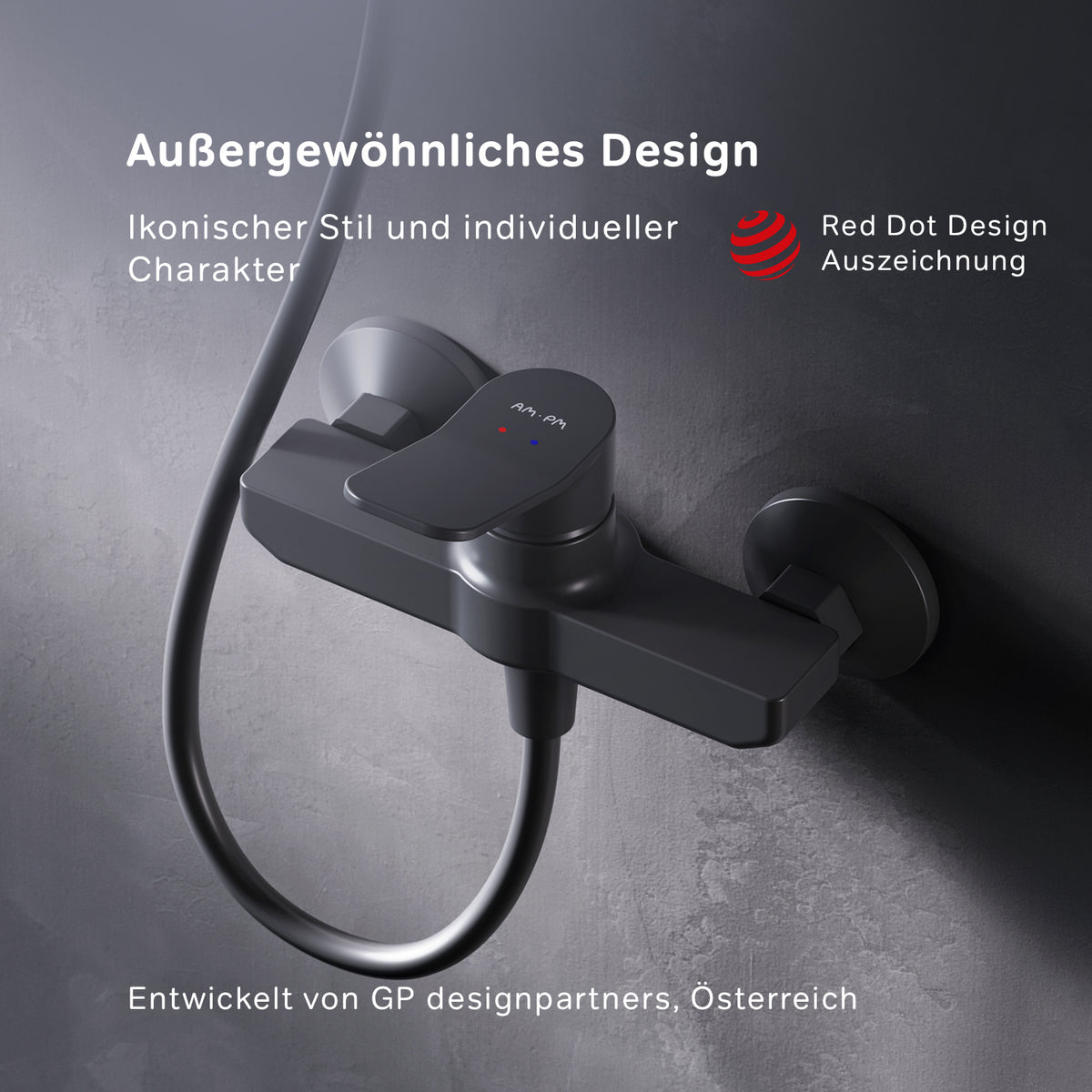FXA20022 Duscharmatur X-Joy Brausearmatur Mischbatterie Dusche, Schwarz ampm-store.de