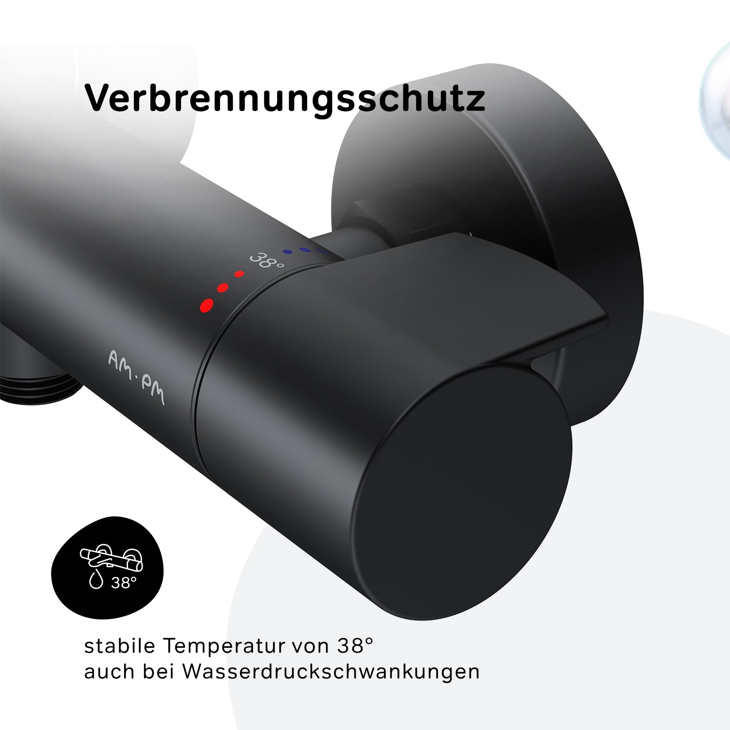 FXA40022 Duscharmatur Thermostat X-Joy Brausearmatur Mischbatterie Dusche, Schwarz