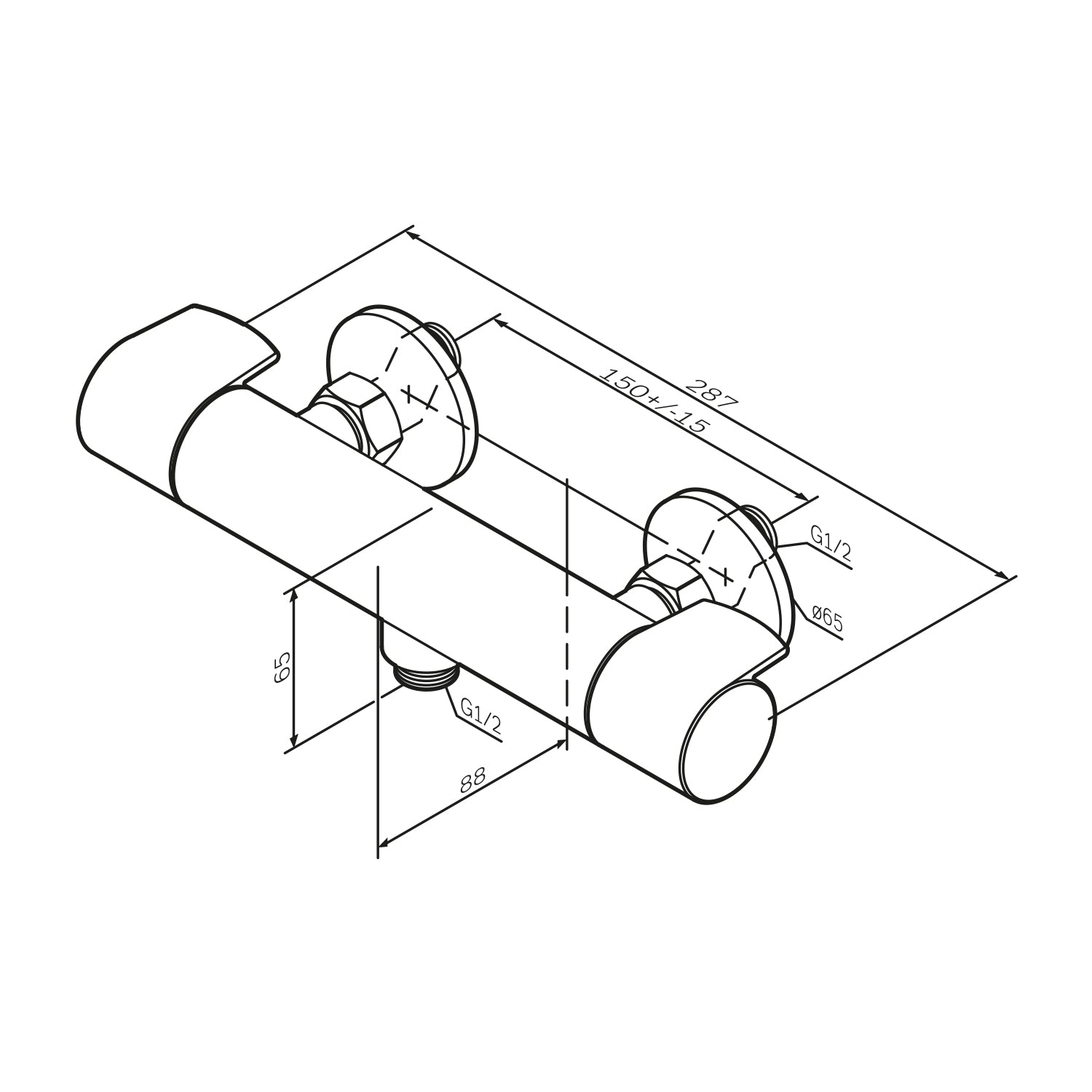 FXA40022 Duscharmatur Thermostat X-Joy Brausearmatur Mischbatterie Dusche, Schwarz