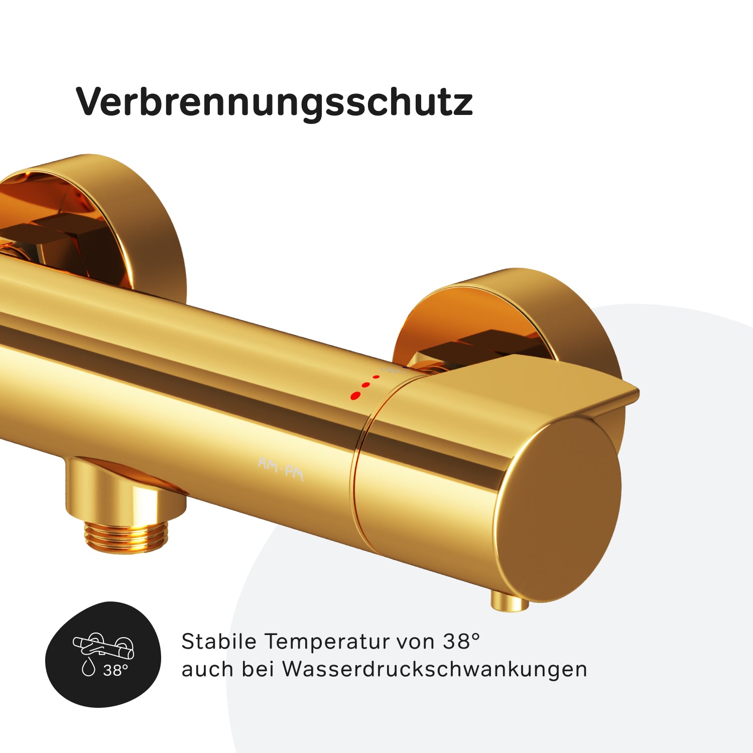 Thermostat de robinet de douche FXA40099 X-Joy Robinet de douche Mitigeur Douche, Or