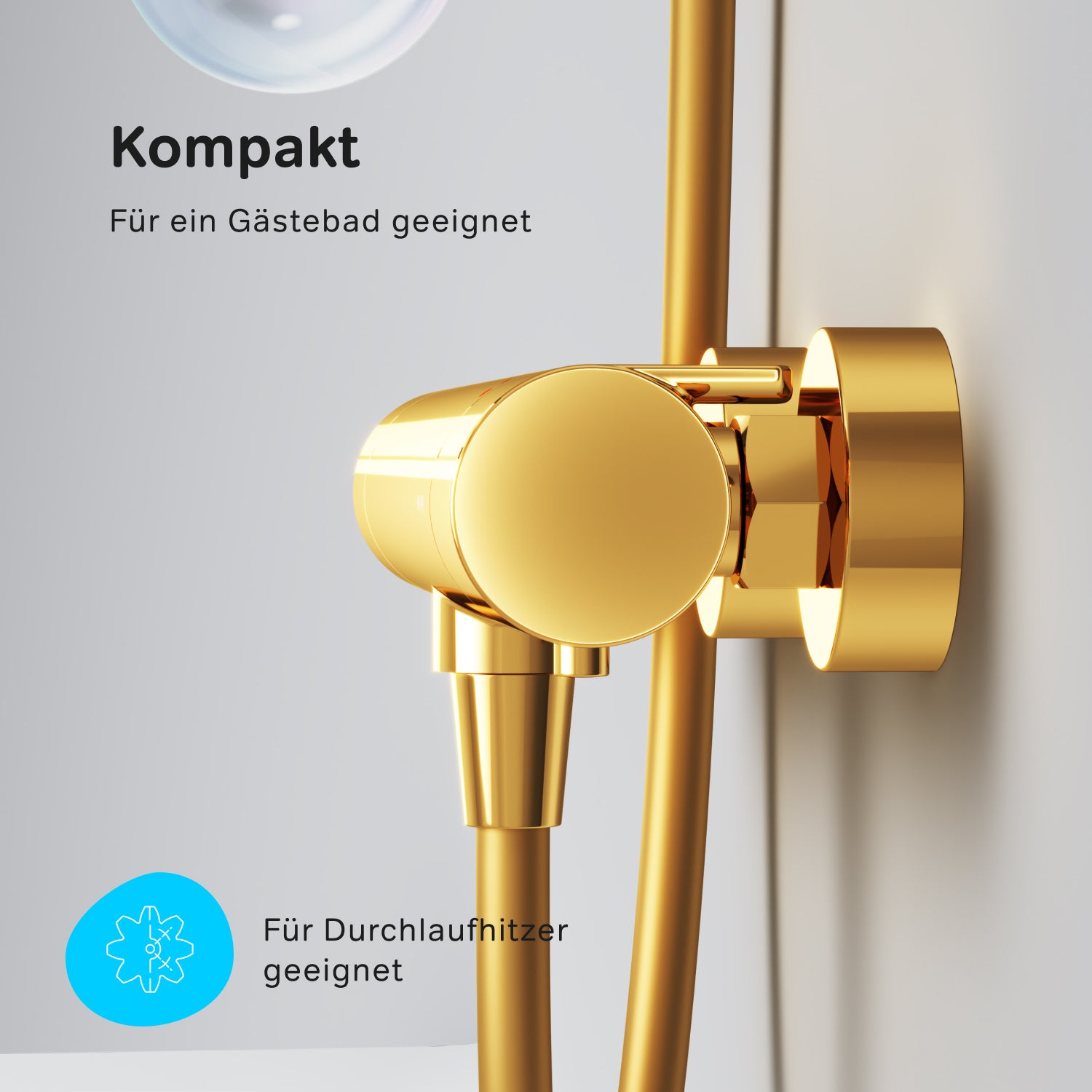 Thermostat de robinet de douche FXA40099 X-Joy Robinet de douche Mitigeur Douche, Or