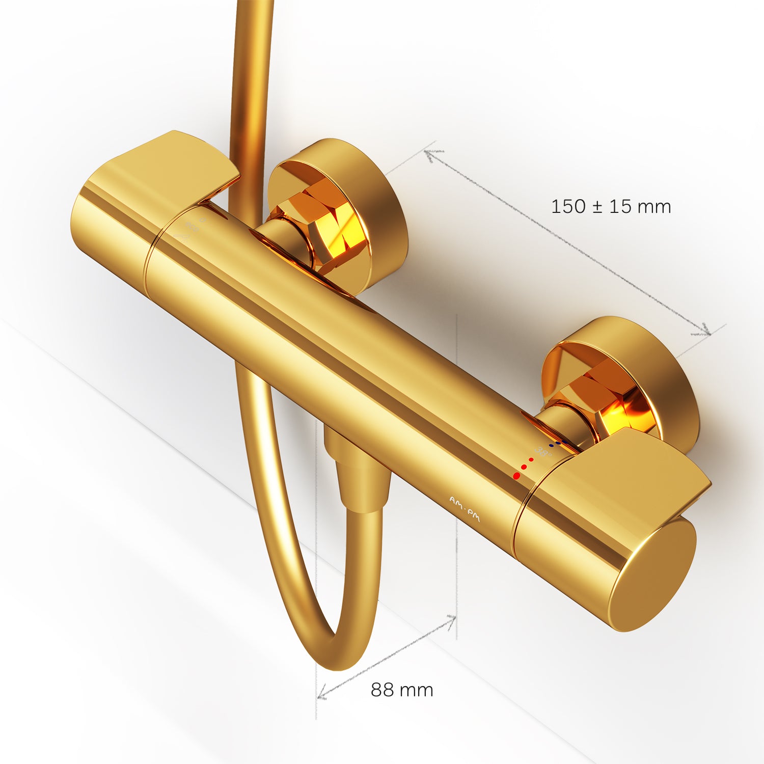 Thermostat de robinet de douche FXA40099 X-Joy Robinet de douche Mitigeur Douche, Or
