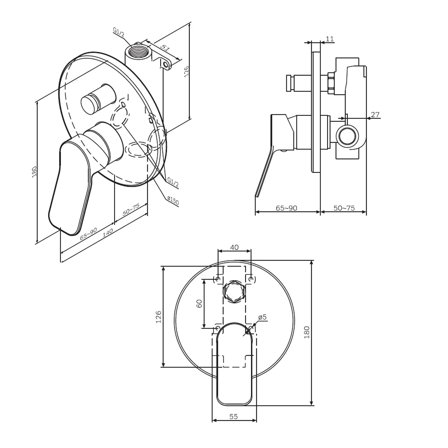 FXA45000 Х-Joy Auslaufarmatur Unterputz | Online Store von AM.PM