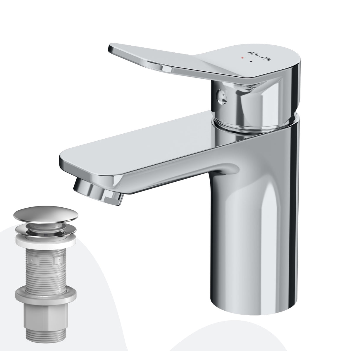 FXA82100 Bad Armatur X-Joy Waschtischarmatur mit Klick-Ablaufgarnitur Wasserhahn ampm-store.de