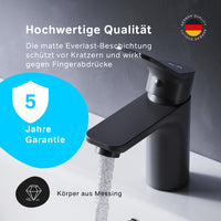 FXA82122 Bad Armatur X-Joy Waschtischarmatur mit Klick-Ablaufgarnitur Wasserhahn, Schwarz ampm-store.de