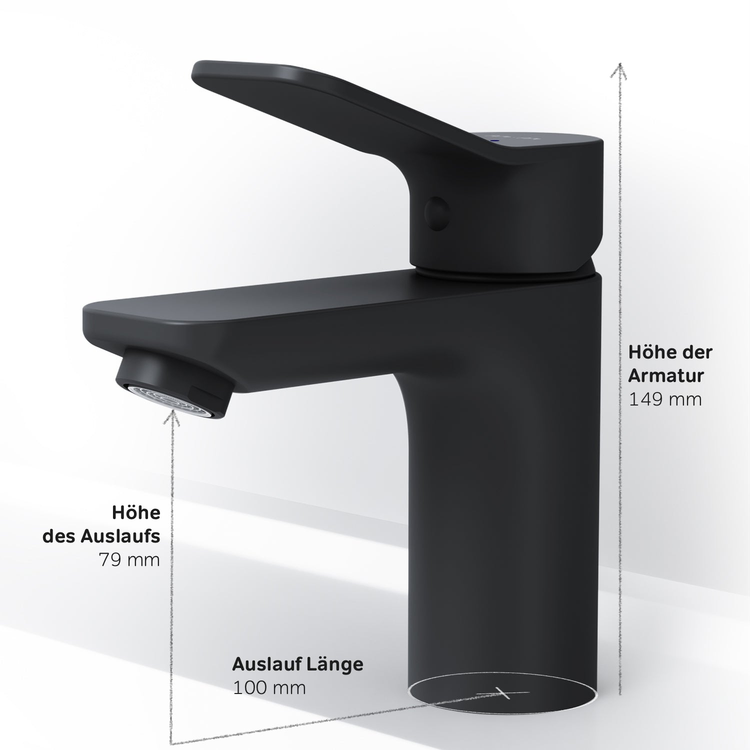 FXA82122 Bad Armatur X-Joy Waschtischarmatur mit Klick-Ablaufgarnitur Wasserhahn, Schwarz ampm-store.de