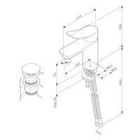 FXA82122 Bad Armatur X-Joy Waschtischarmatur mit Klick-Ablaufgarnitur Wasserhahn, Schwarz ampm-store.de