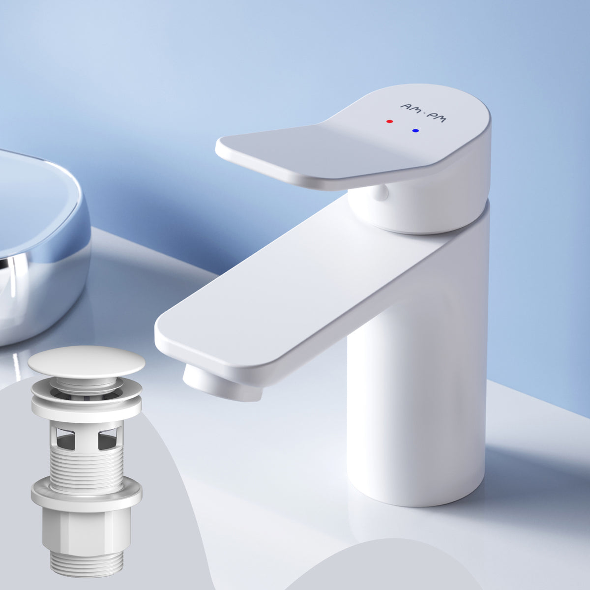 Robinet de lavabo X-Joy avec bonde clic, blanc–FXA82133