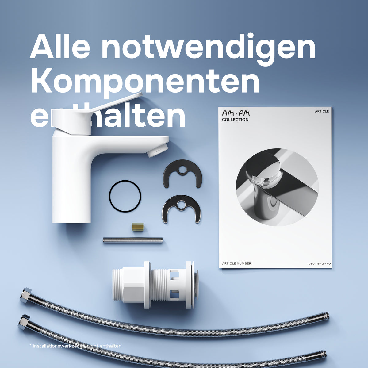 Waschtischarmatur X-Joy mit Klick-Ablaufgarnitur, Weiß – FXA82133