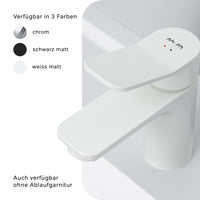 FXA82133 Bad Armatur X-Joy Waschtischarmatur mit Klick-Ablaufgarnitur Wasserhahn, Weiß ampm-store.de
