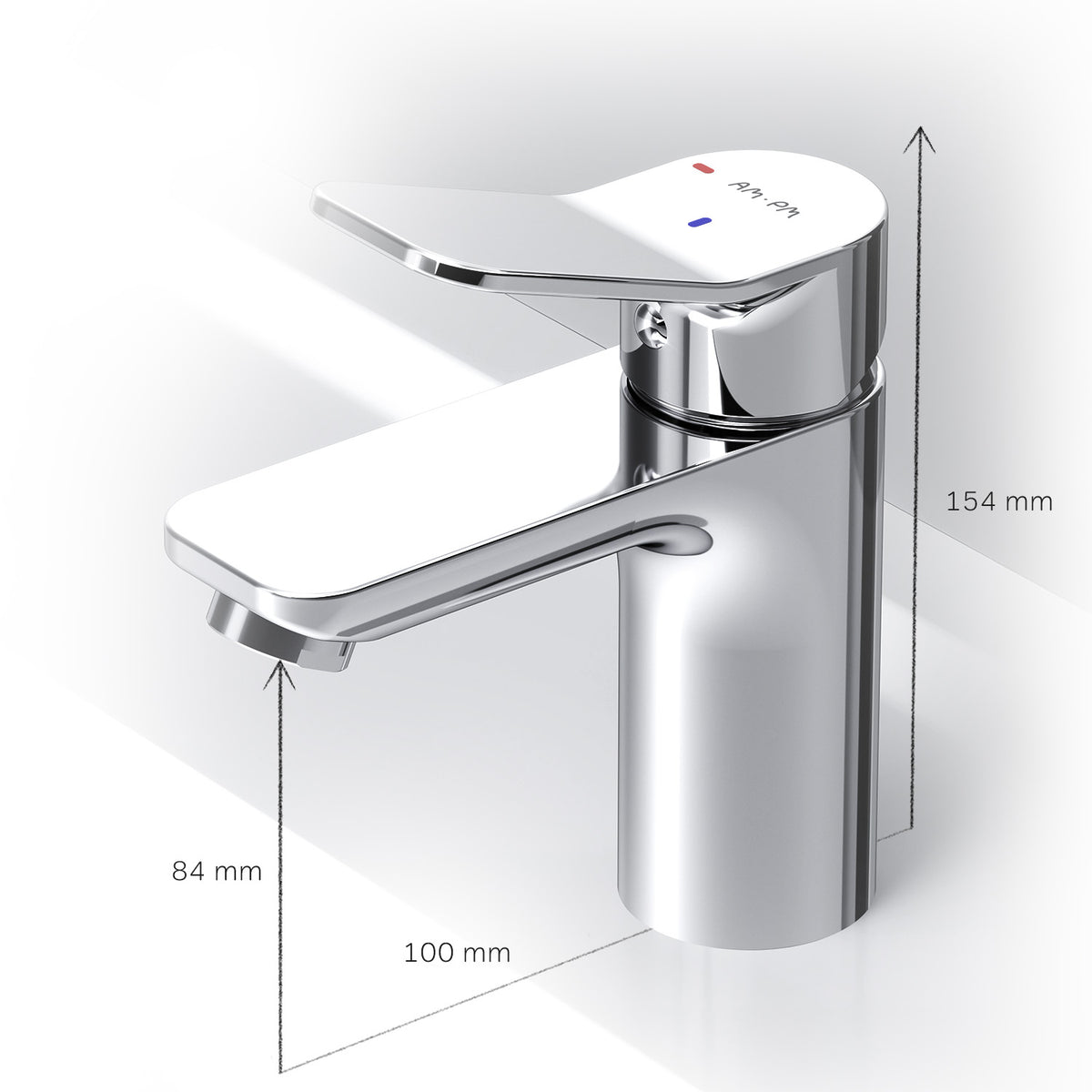 FXA82800 Bad Armatur X-Joy Waschtischarmatur EcoStart-Funktion mit Klick-Ablaufgarnitur Wasserhahn ampm-store.de