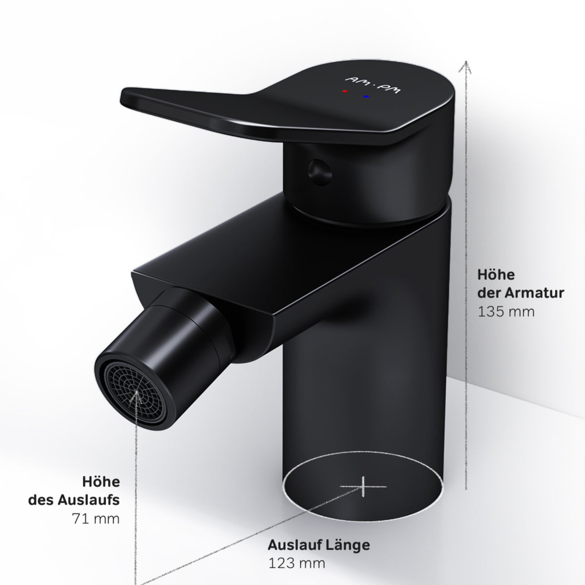 FXA83122 Bidetarmatur X-Joy Wasserhahn für Bidet, Schwarz ampm-store.de