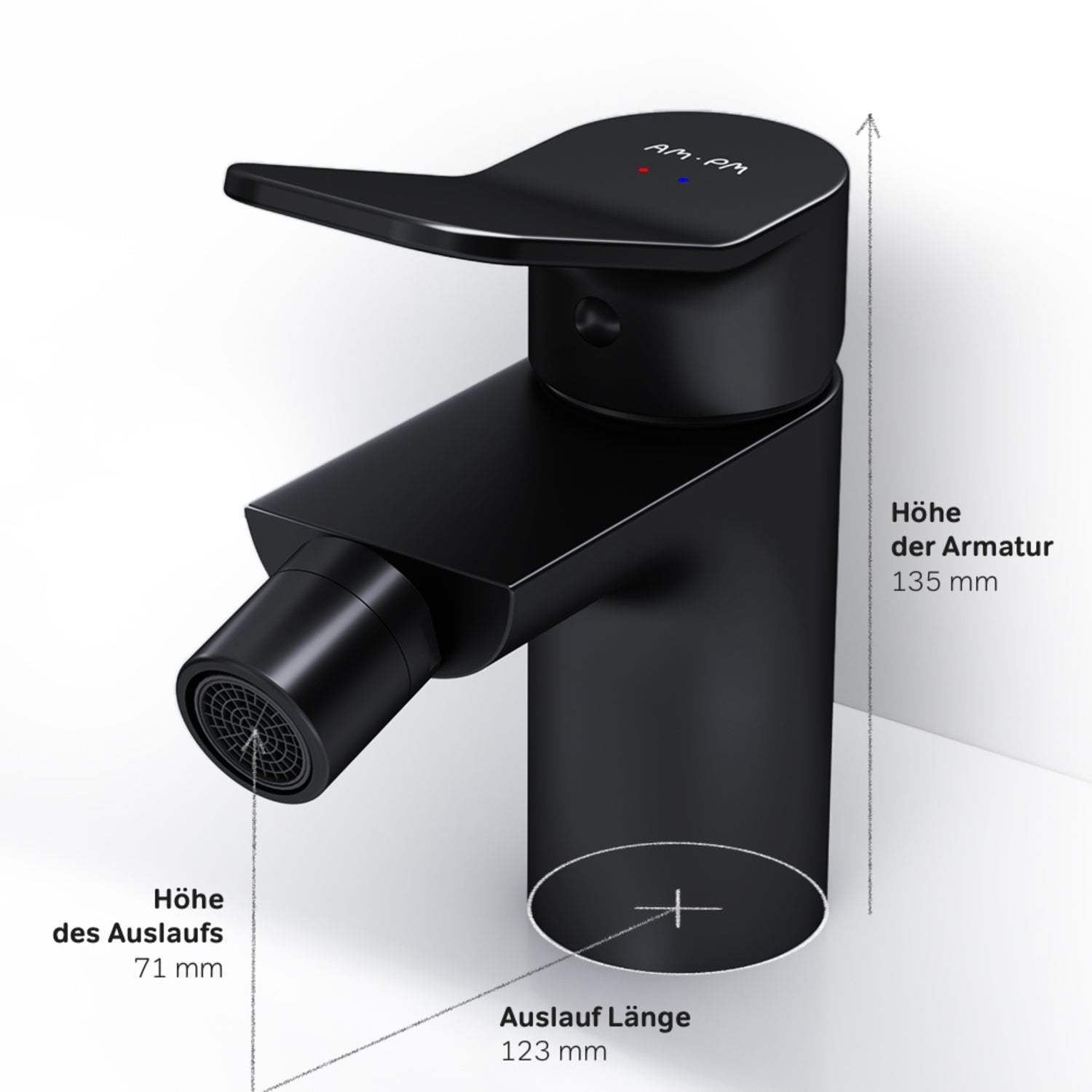 FXA83122 Bidetarmatur X-Joy Wasserhahn für Bidet, Schwarz ampm-store.de