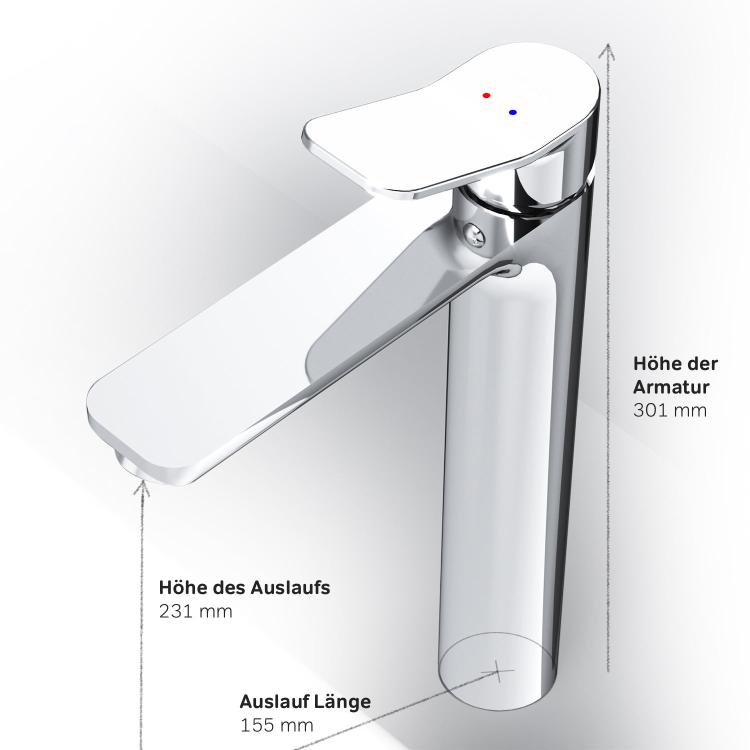 FXA92000 Bad Armatur X-Joy Waschtischarmatur mit hohem Auslauf Wasserhahn ampm-store.de