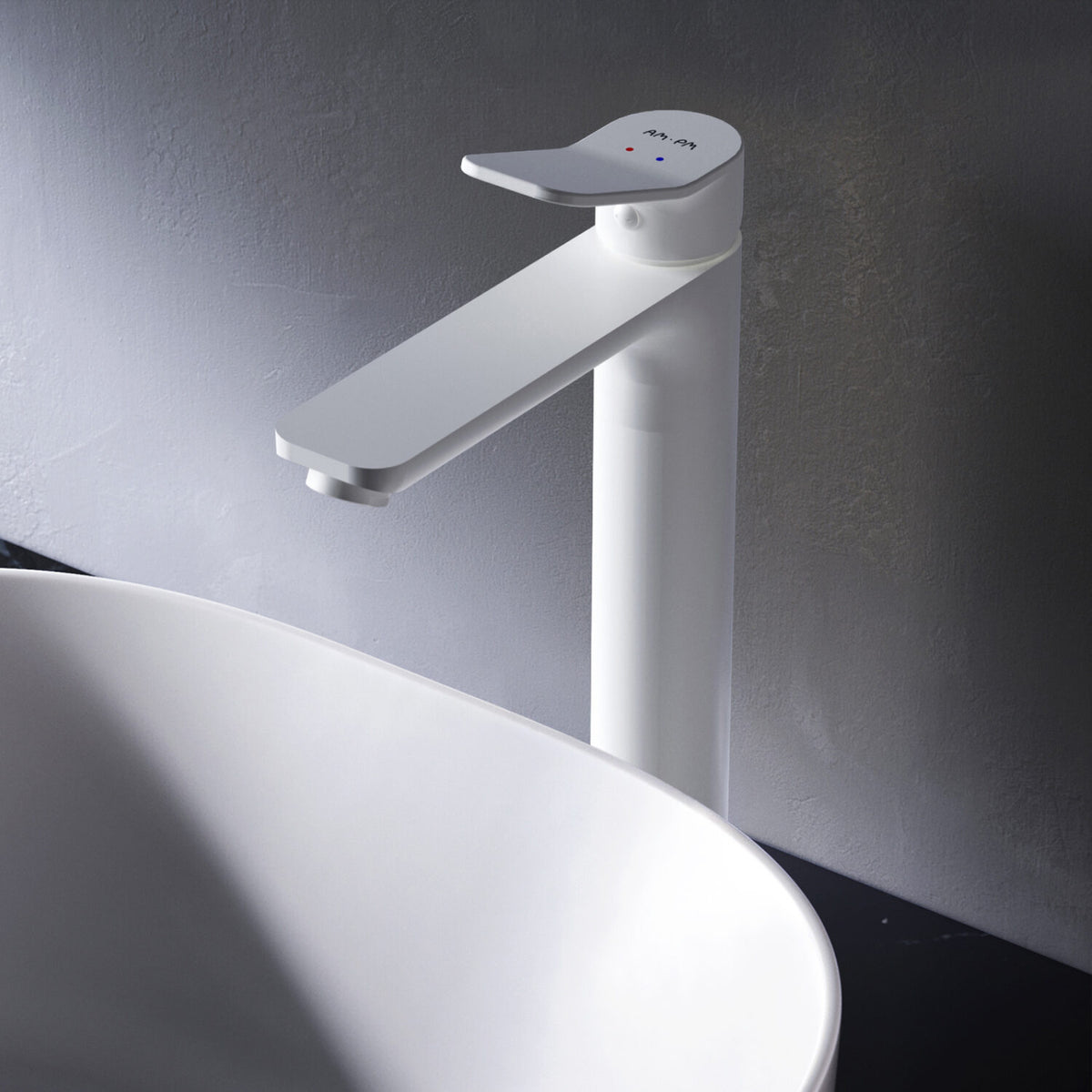 FXA92033 Bad Armatur X-Joy Waschtischarmatur mit hohem Auslauf Wasserhahn, Weiß ampm-store.de