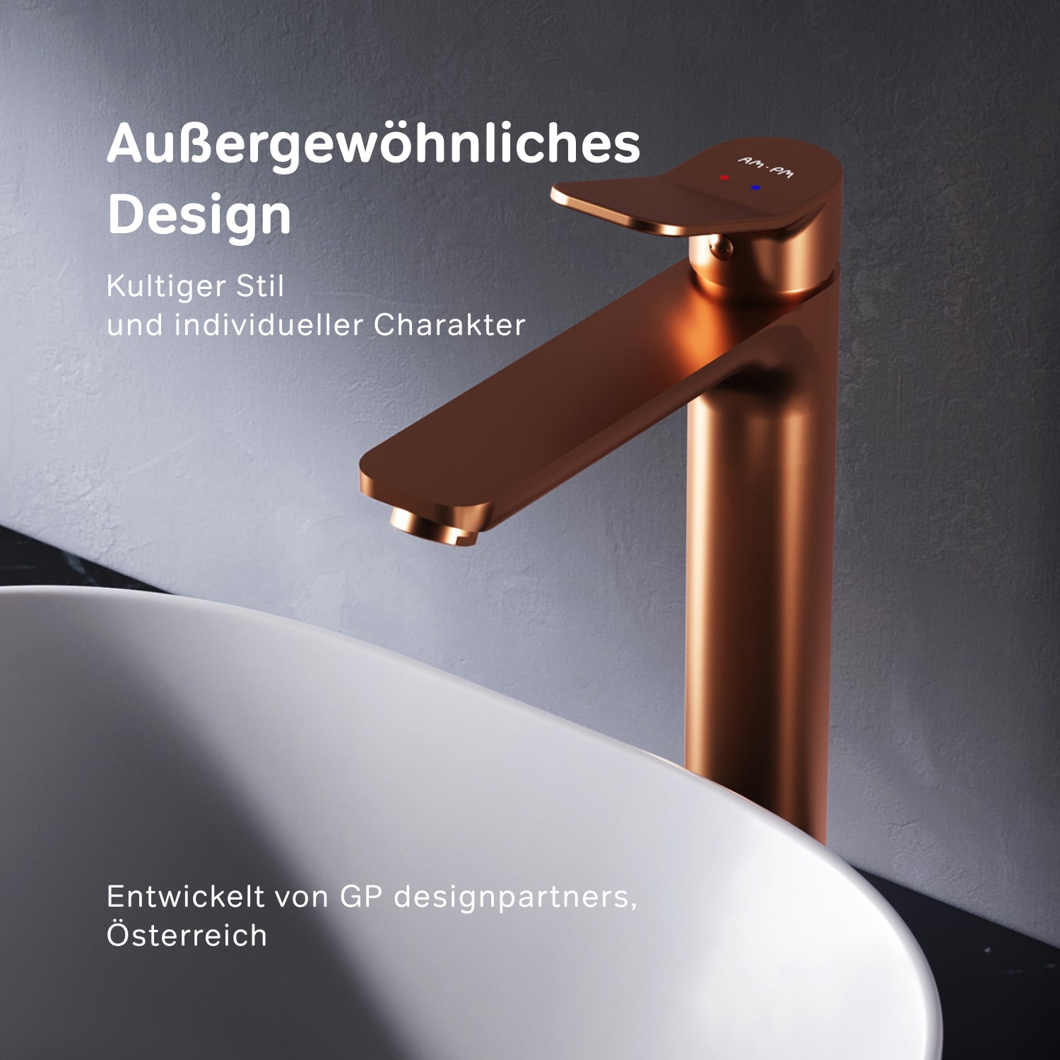 FXA92044 Robinet de lavabo X-Joy avec bec haut, or rose