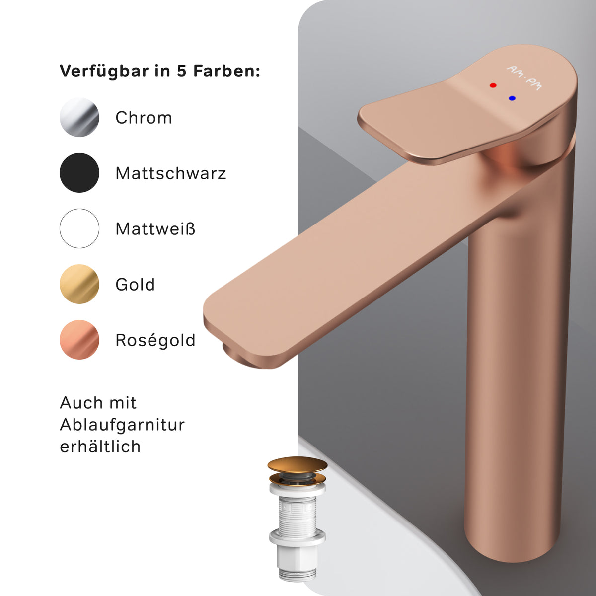 Robinet de lavabo haut X-Joy, or rose–FXA92044
