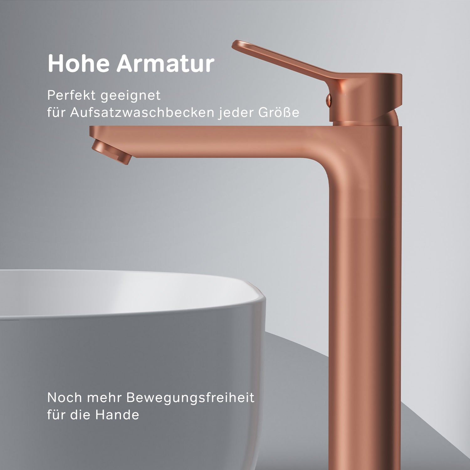 FXA92044 Robinet de lavabo X-Joy avec bec haut, or rose