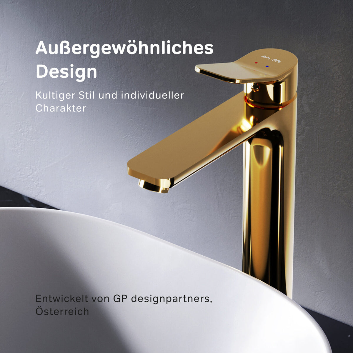 Robinet de lavabo surélevé X-Joy, doré–FXA92099