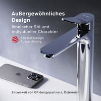 FXA92200 X-Joy Waschtischarmatur Hoch für Aufsatzwaschbecken mit Klick-Ablaufgarnitur, Chrom | Online Store von AM.PM