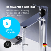 FXA92200 X-Joy Waschtischarmatur Hoch für Aufsatzwaschbecken mit Klick-Ablaufgarnitur, Chrom | Online Store von AM.PM