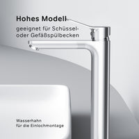 FXA92200 X-Joy Waschtischarmatur Hoch für Aufsatzwaschbecken mit Klick-Ablaufgarnitur, Chrom | Online Store von AM.PM