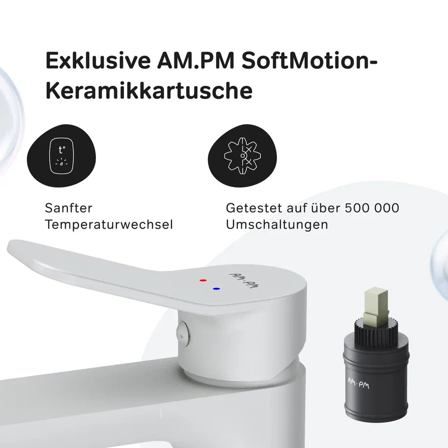 Hohe Waschtischarmatur X-Joy mit Klick-Ablaufgarnitur, Weiß – FXA92233