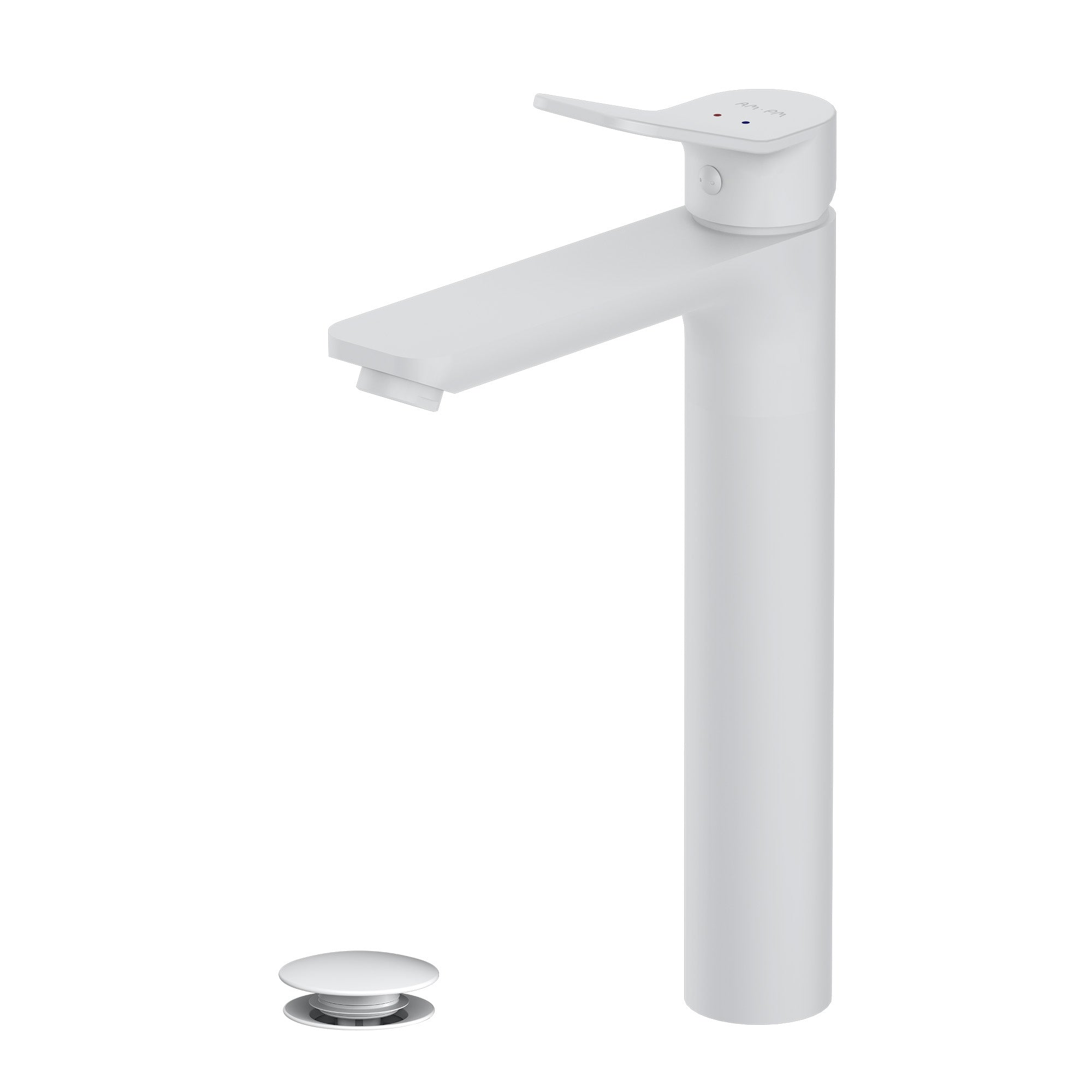 Robinet de salle de bain FXA92233, robinet de lavabo X-Joy, haut, avec bonde à clic, blanc