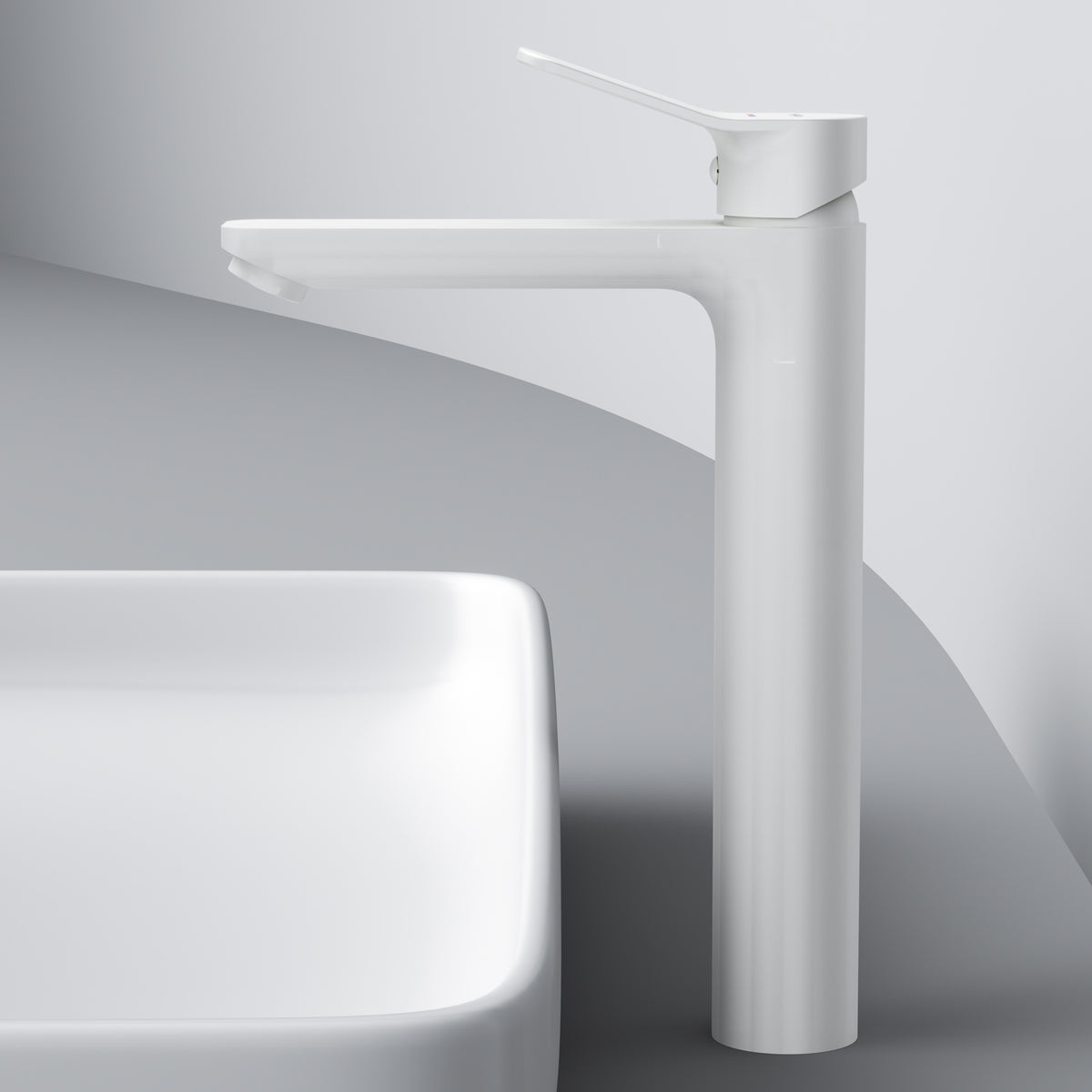 Robinet de lavabo haut X-Joy avec bonde à clic, blanc–FXA92233