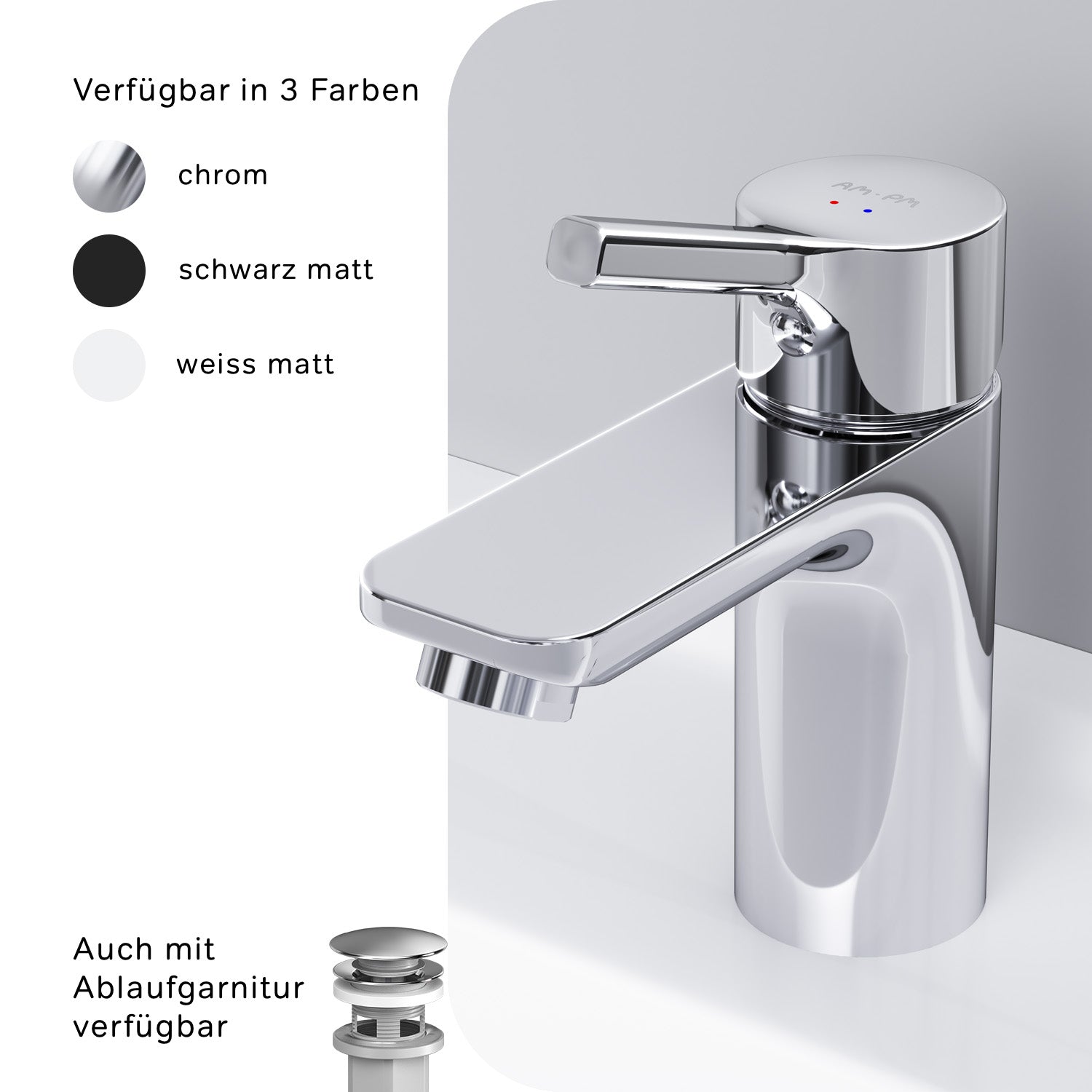 FXB02100 Bad Armatur X-Joy S Waschtischarmatur Wasserhahn ampm-store.de