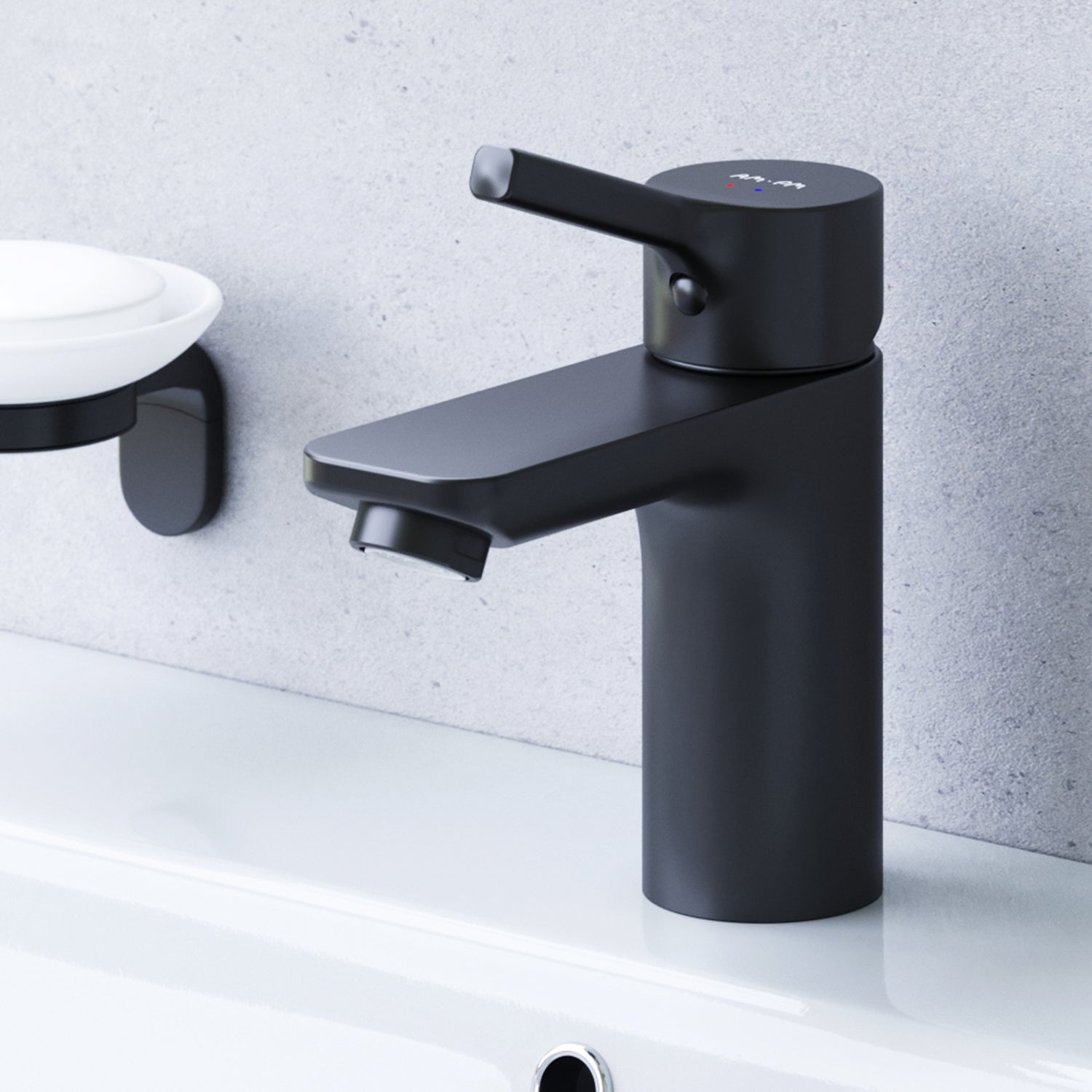 FXB02122 Bad Armatur X-Joy S Waschtischarmatur Wasserhahn, Schwarz ampm-store.de