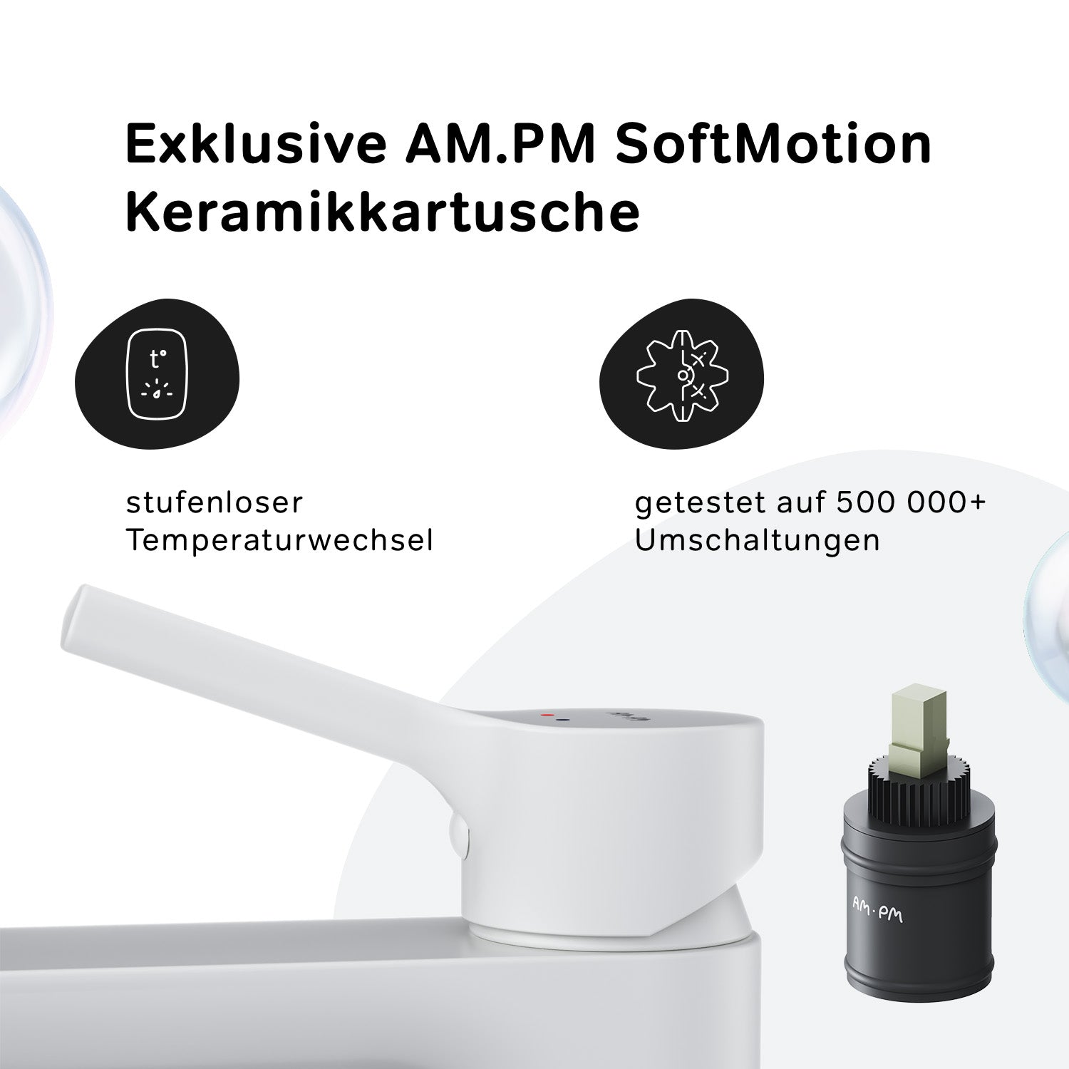 FXB02133 Bad Armatur X-Joy S Waschtischarmatur Wasserhahn, Weiß ampm-store.de